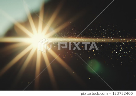 A bright sunbeam is shining through a dark sky 123732400