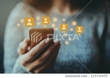Concept of social connection and communication, Diverse seller profiles on a global e-commerce platform 123732470