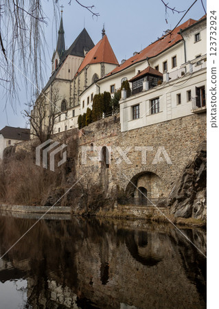 River Vltava and Saint Vitus church, Czechia 123732924