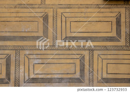 Historical painted structure on the facade, Czechia Historical painted structure on the facade, Czechia 123732933