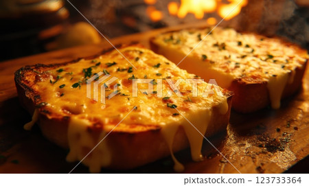 Simple yet delicious piece of bread topped with creamy cheese for a quick snack option 123733364