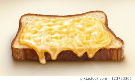 Crunchy toasted sandwich with generous cheese topping for a satisfying and tasty treat 123733365