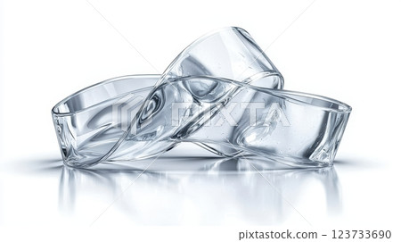 Crumpled Silver Aluminum Can A Macro Texture Studio Shot on White Background 123733690