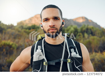 Man, fitness and hiking in mountains, nature environment and Colorado countryside landscape in summer. Portrait, hiker and athlete in fitness workout, wellness training and health exercise motivation Man, fitness and hiking in mountains, nature environment and Colorado countryside landscape in summer. Portrait, hiker and athlete in fitness workout, wellness training and health exercise motivation 123734072
