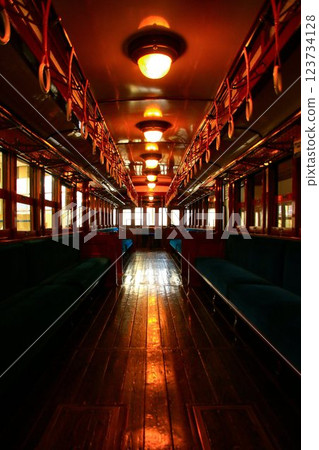 Born in the Taisho era!! A 16m-class wooden double-roofed train with a wooden floor inside 123734128