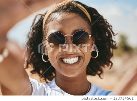 Hand frame, portrait and black woman with smile on holiday in nature of Mexico during summer. Happy African girl with hands for focus on face on vacation in the desert, park or safari to relax Hand frame, portrait and black woman with smile on holiday in nature of Mexico during summer. Happy African girl with hands for focus on face on vacation in the desert, park or safari to relax 123734561