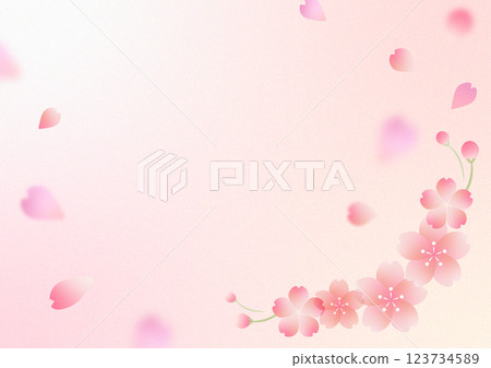 Cherry blossom petals dancing in the blue sky Cherry blossom petals dancing in the blue sky 123734589