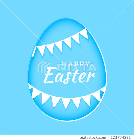 Happy Easter greeting card with Easter egg and flags Happy Easter greeting card with Easter egg and flags 123734821