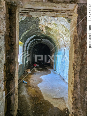 Mysterious castle ruins: a breath of history in old Kotor. 123734848
