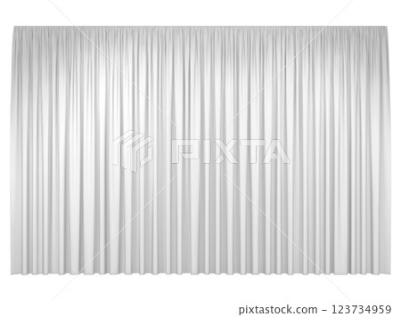 White stage curtains isolated on white background 123734959