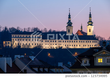 Strahov Monastery, Premonstratensian abbey founded in 12 century, located in Strahov, Prague, capital of Czech Republic 123734995
