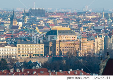 Cityscape view of Prague, capital city of Czech Republic 123735011