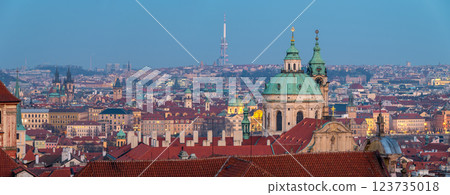 Cityscape view of Prague, capital city of Czech Republic 123735018