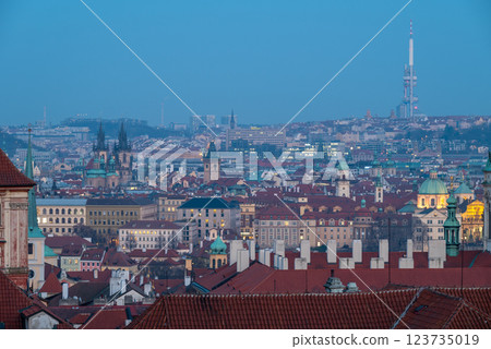Cityscape view of Prague, capital city of Czech Republic 123735019