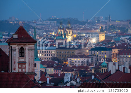Cityscape view of Prague, capital city of Czech Republic 123735020