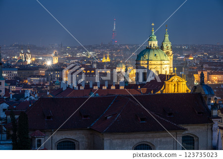 Cityscape view of Prague, capital city of Czech Republic 123735023