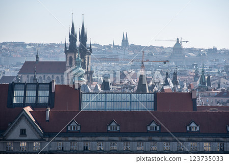 Cityscape view of Prague, capital city of Czech Republic 123735033