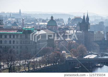 Cityscape view of Prague, capital city of Czech Republic 123735034