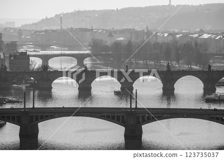 Cityscape view of Prague, capital city of Czech Republic 123735037