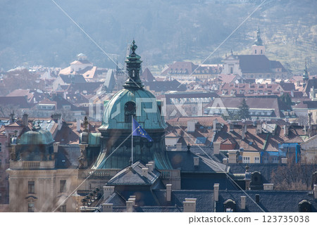 Cityscape view of Prague, capital city of Czech Republic 123735038