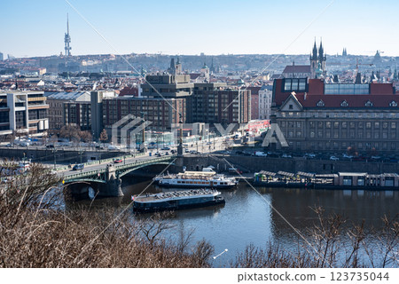 Cityscape view of Prague, capital city of Czech Republic 123735044