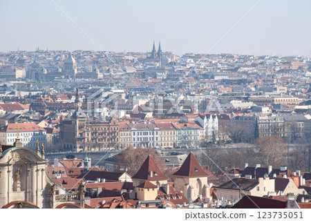 Cityscape view of Prague, capital city of Czech Republic 123735051