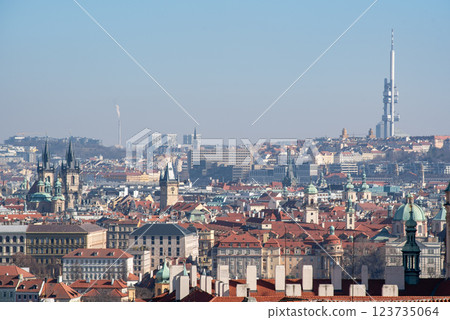 Cityscape view of Prague, capital city of Czech Republic 123735064