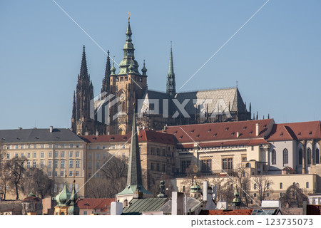 Cityscape view of Prague, capital city of Czech Republic 123735073