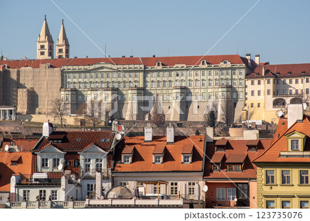 Cityscape view of Prague, capital city of Czech Republic 123735076