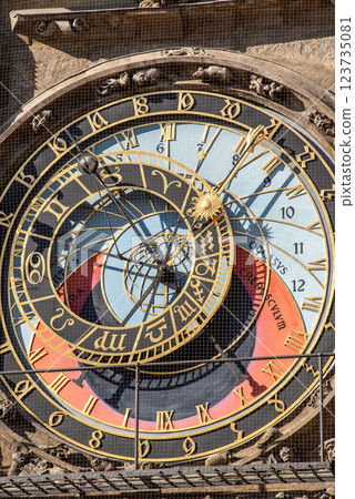 Detail of the Prague Astronomical Clock, attached to the Old Town Hall in Prague, the capital of the Czech Republic Detail of the Prague Astronomical Clock, attached to the Old Town Hall in Prague, the capital of the Czech Republic 123735081