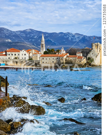 The Old Town of Budva: A Coastal Treasure of Montenegro. 123735088
