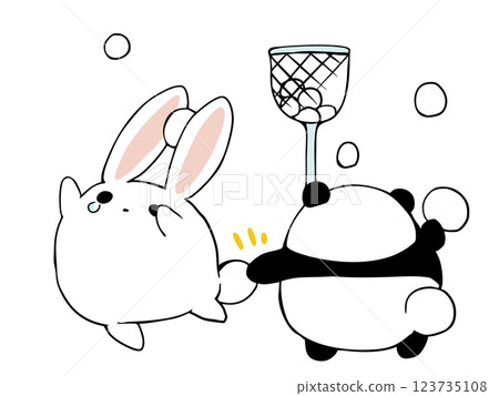運動會丟球兔子熊貓 123735108