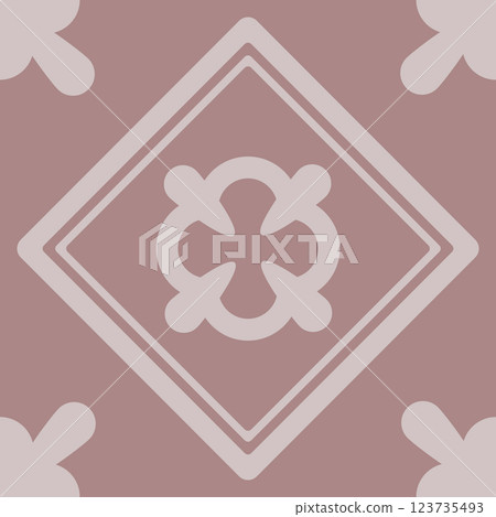 A modern take on azulejo tile design, featuring small squares with repeated geometric elements. 123735493