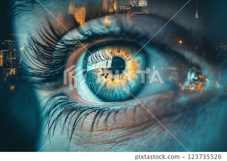 Human eye and light waves, visual information 123735526