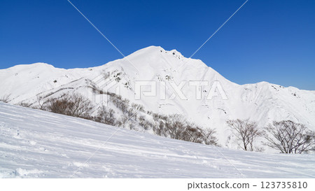 (雪山登山、冬日風景)從天神山脊遠眺谷川岳的壯麗景色 (雪山登山、冬日風景)從天神山脊遠眺谷川岳的壯麗景色 123735810