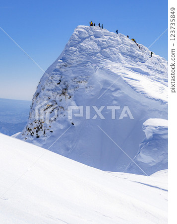 在嚴冬中攀登谷川山和苫見山的人們 在嚴冬中攀登谷川山和苫見山的人們 123735849