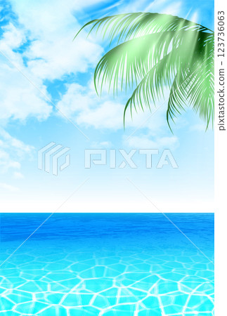 Blue wave summer landscape background 123736063