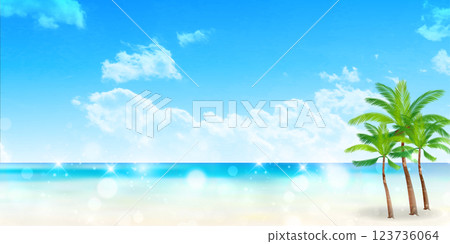 Blue wave summer landscape background 123736064