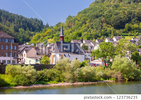 Traditional Village on the Moselle River near Cochem, Germany Traditional Village on the Moselle River near Cochem, Germany 123736235
