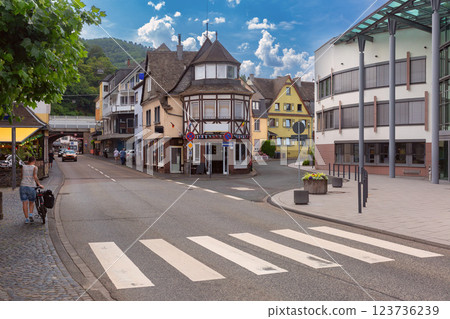 Cochem, Germany, Half-Timbered House on Street 123736239