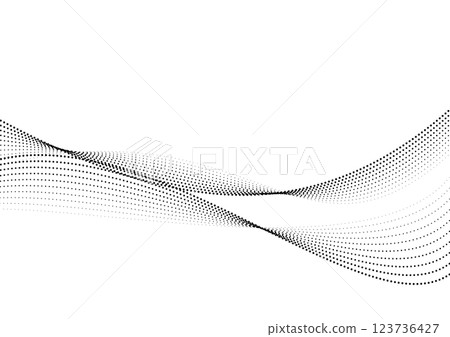 Flowing image, curved, streamlined, wavy dots 123736427