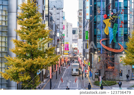 「東京」西新宿:舊青梅街道的秋景 「東京」西新宿:舊青梅街道的秋景 123736479