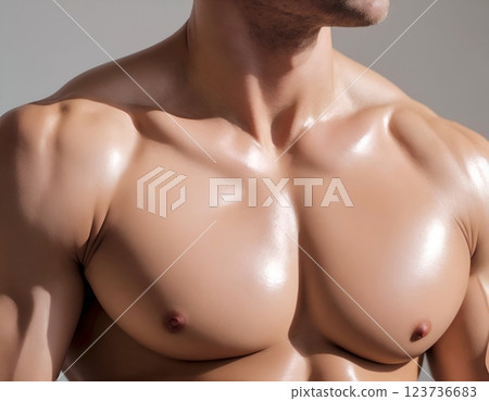 Close up of a muscular man 123736683