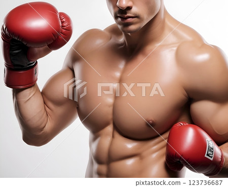 戴著拳擊手套的男人 123736687