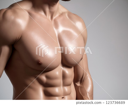 Close up of a muscular man 123736689