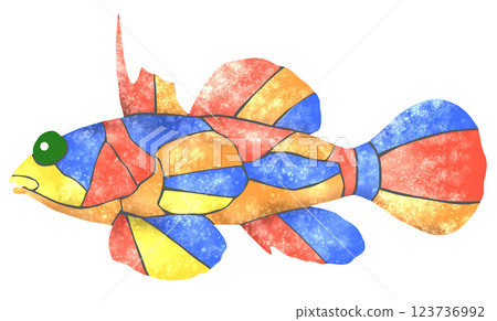 一幅美麗的馬賽克風格剪貼畫,描繪了觀賞魚-鱂魚 一幅美麗的馬賽克風格剪貼畫,描繪了觀賞魚-鱂魚 123736992