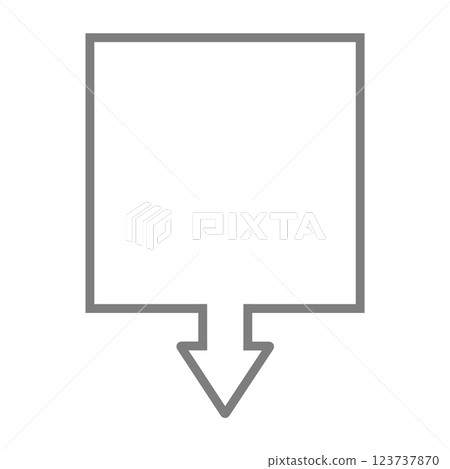 One-way arrow speech bubble (square, gray, line art only) One-way arrow speech bubble (square, gray, line art only) 123737870