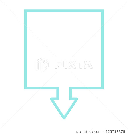 One-way arrow speech bubble (square, light blue, line art only) One-way arrow speech bubble (square, light blue, line art only) 123737876