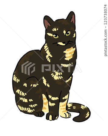 Illustration of a sitting cat Illustration of a sitting cat 123738074