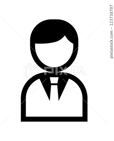 A simple illustration icon of a person wearing a suit A simple illustration icon of a person wearing a suit 123738707